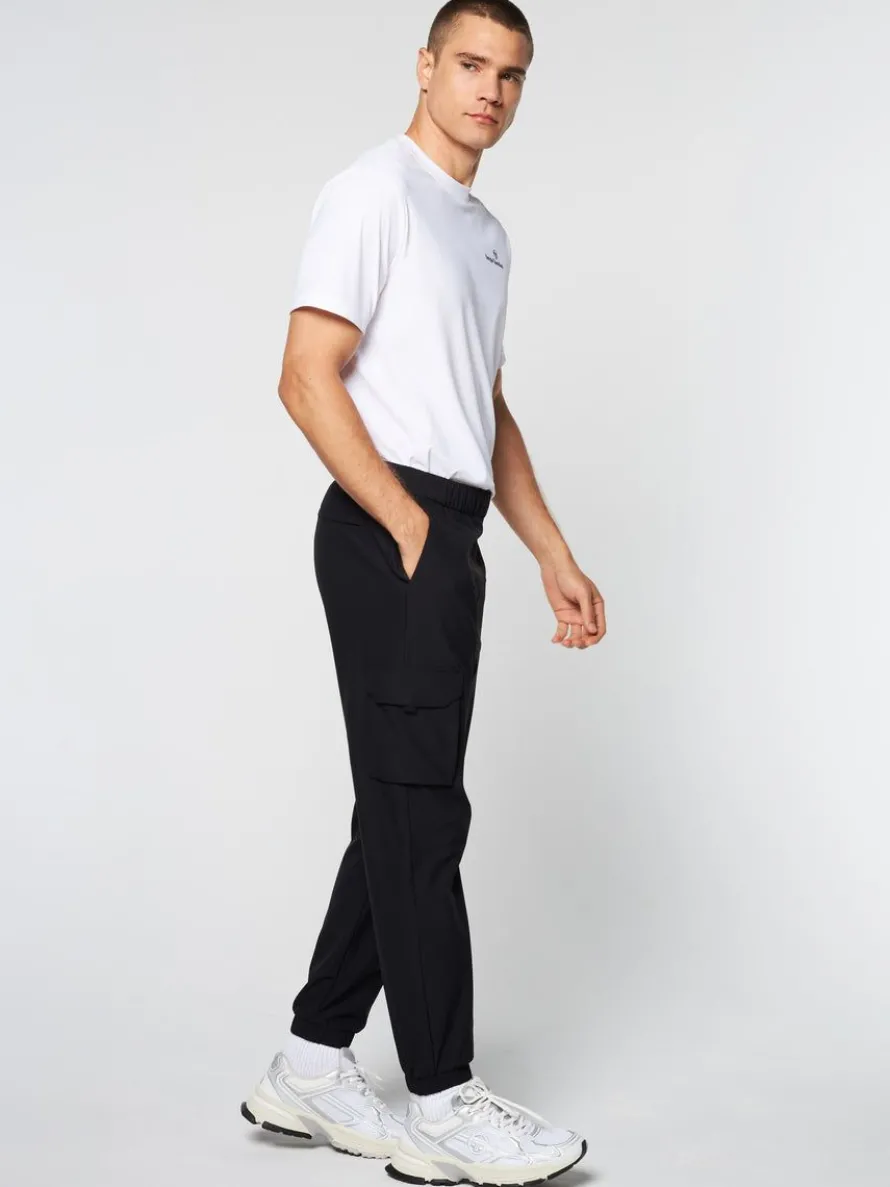 Woven Cargo Jogger Pants- Black