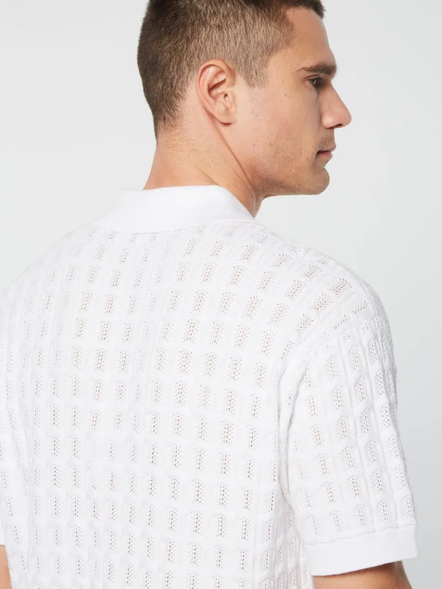 Ulivo Crochet Shirt- Brilliant White