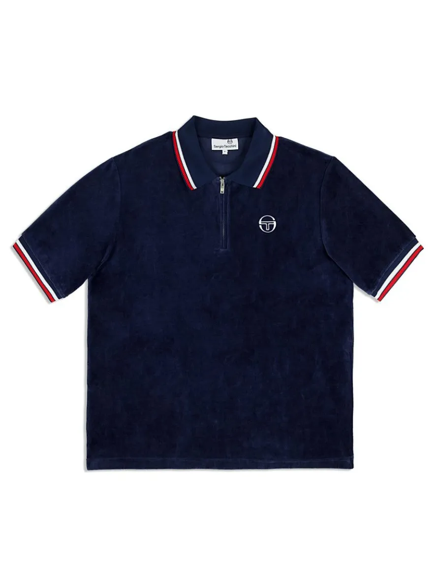 Primo Velour Polo- Maritime Blue