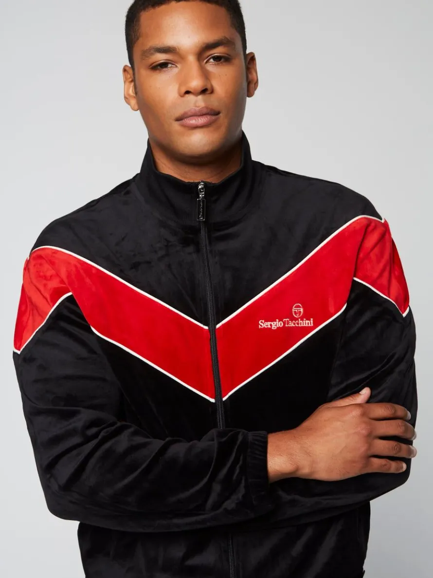 Gallone Velour Track Jacket- Black Beauty