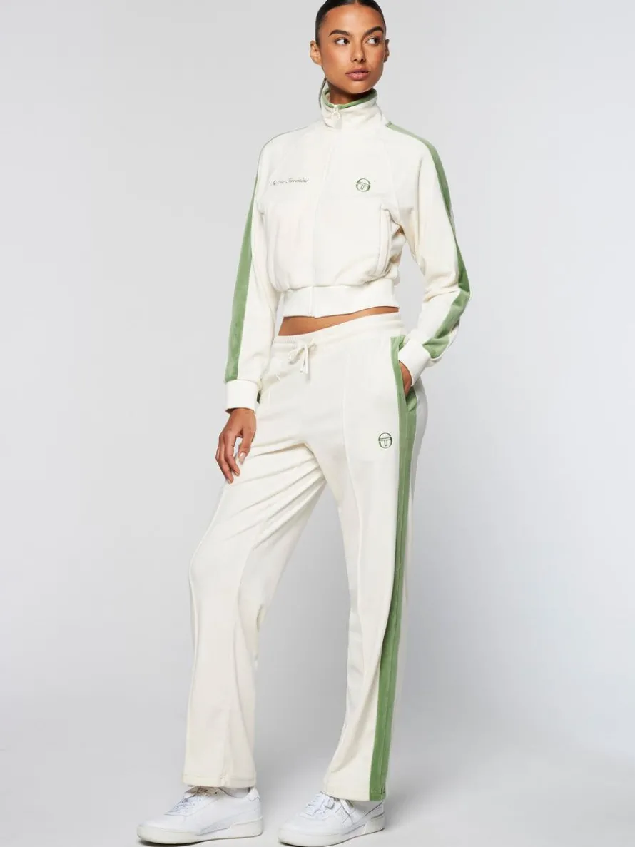 Miss Carlotta Velour Track Jacket- Gardenia
