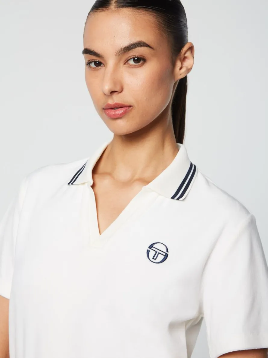 Atri Velour Polo- Gardenia