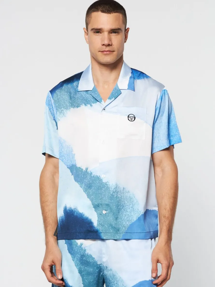 Spiaggia Cabana Shirt- Maritime Blue/ Multi