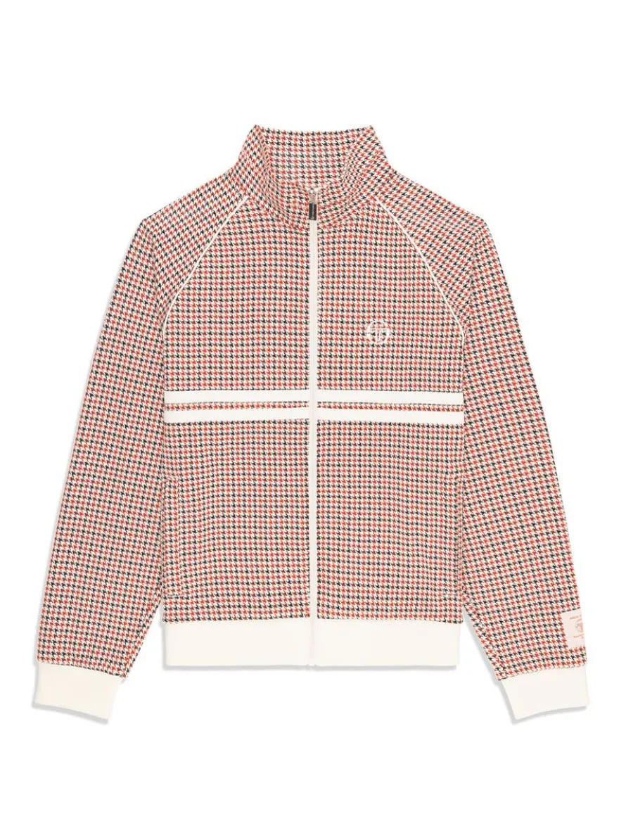 Dallas Houndstooth Track Jacket- Poinciana