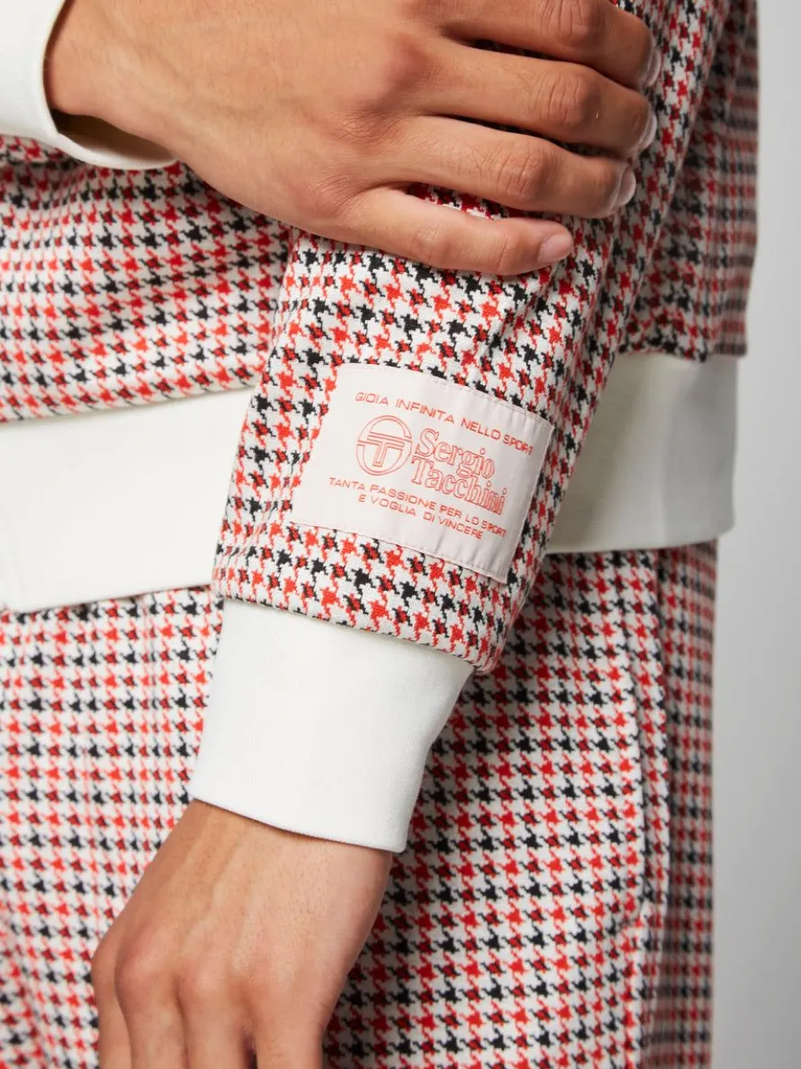 Dallas Houndstooth Track Jacket- Poinciana