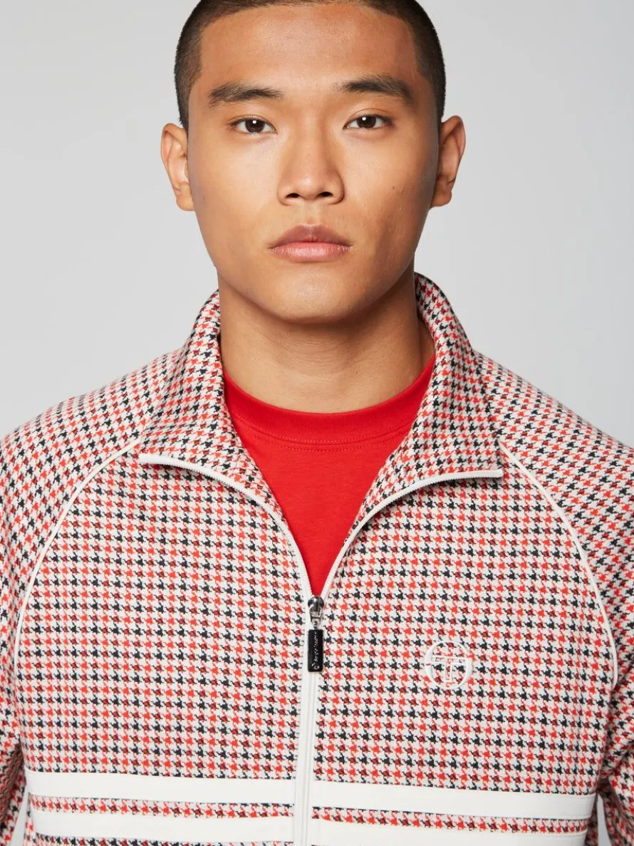 Dallas Houndstooth Track Jacket- Poinciana