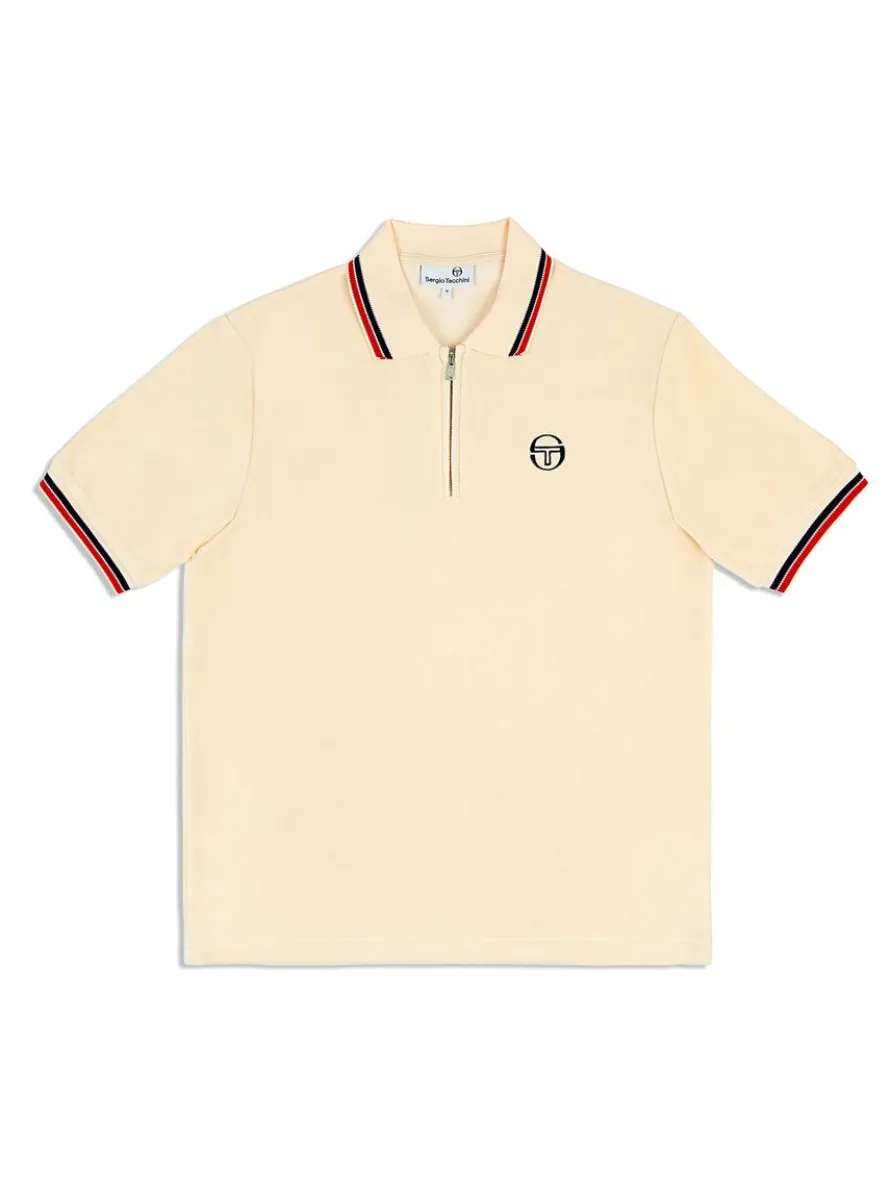 Primo Velour Polo- Pearl Ivory