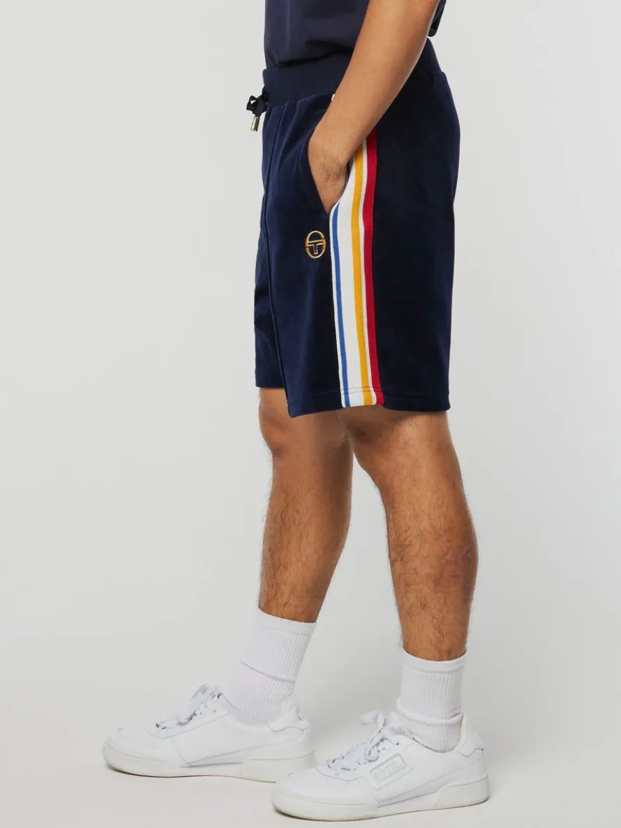 Goran Velour Track Short Archivio- Maritime Blue