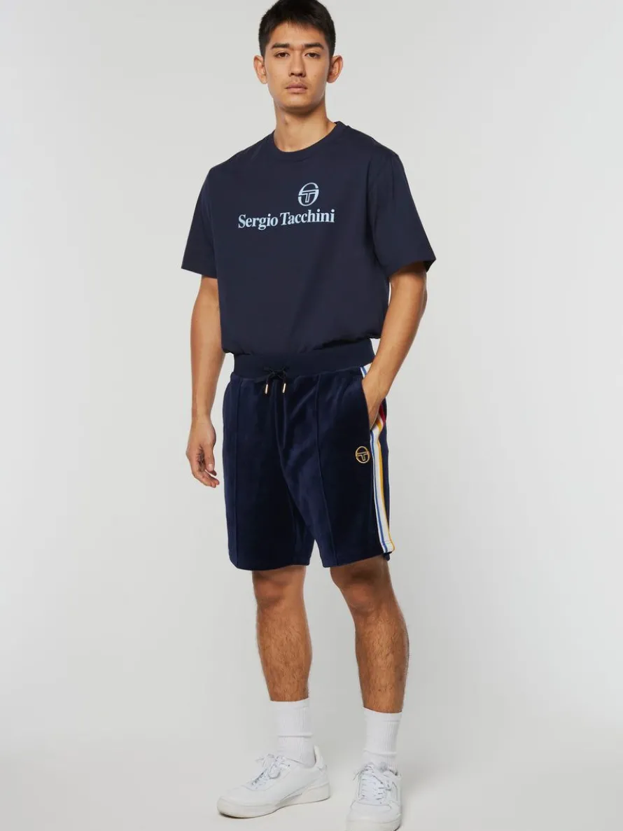 Goran Velour Track Short Archivio- Maritime Blue