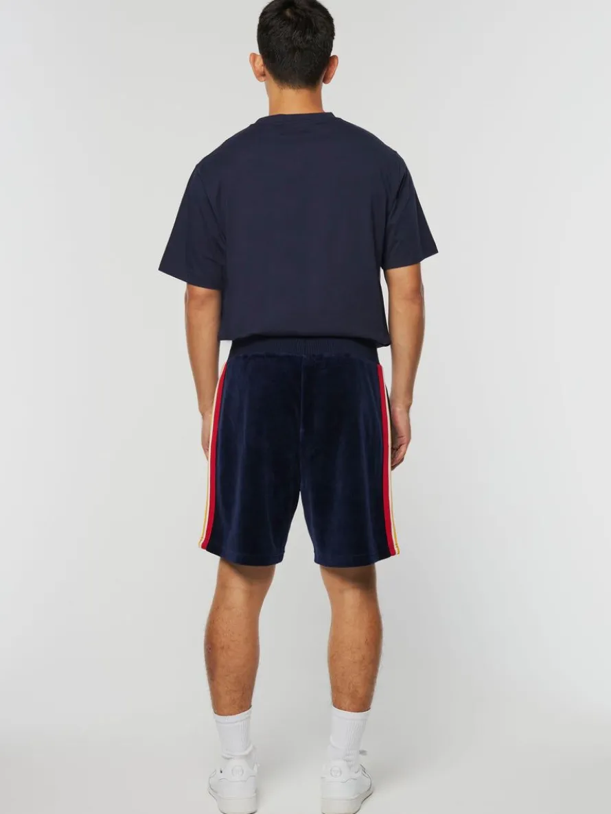 Goran Velour Track Short Archivio- Maritime Blue