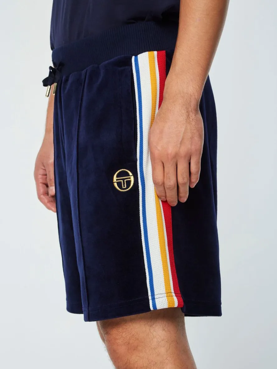 Goran Velour Track Short Archivio- Maritime Blue