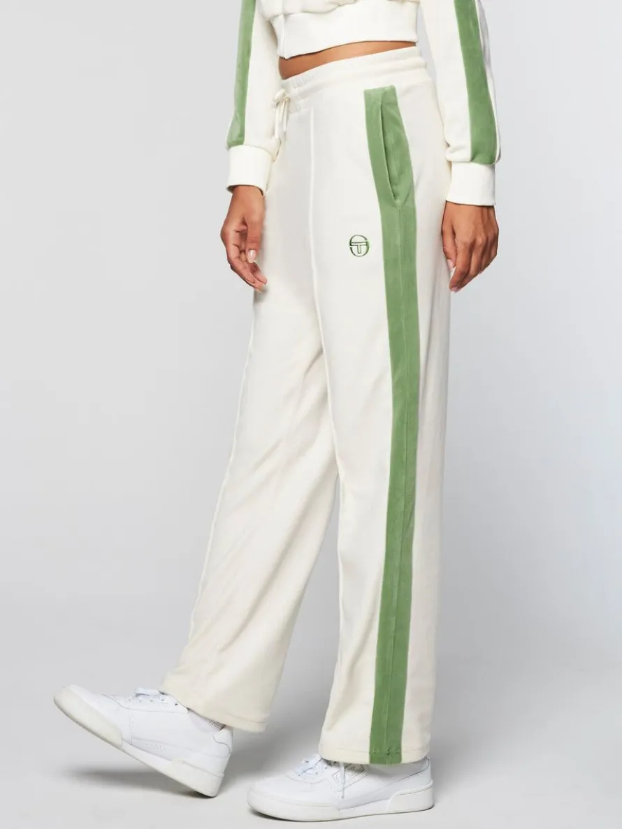 Miss Carlotta Velour Track Pant-Gardenia