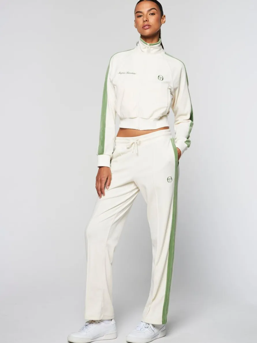 Miss Carlotta Velour Track Pant-Gardenia