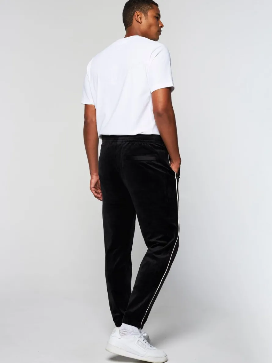Gallone Velour Track Pant- Black Beauty