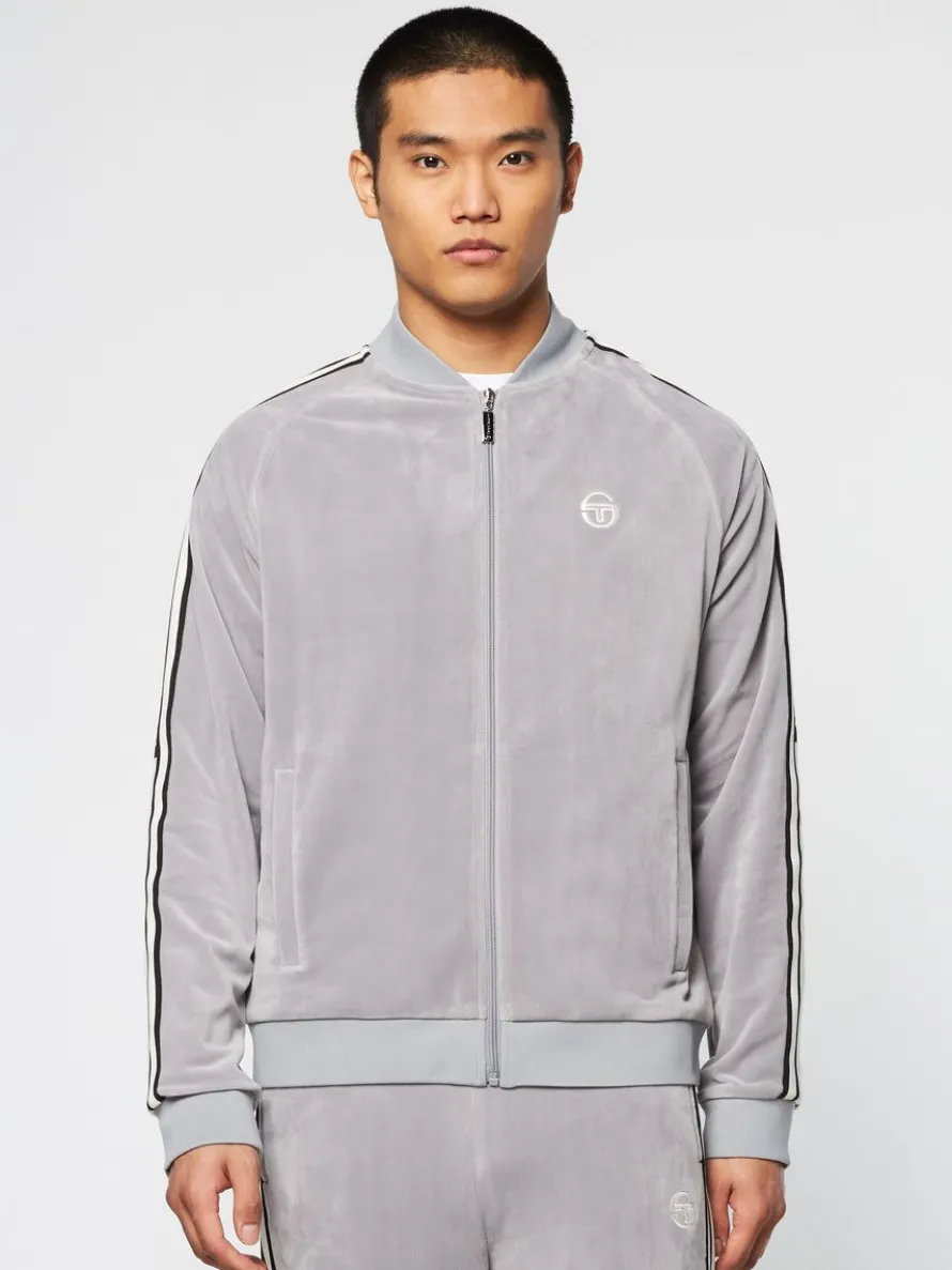 Pereto Velour Track Jacket- Sleet
