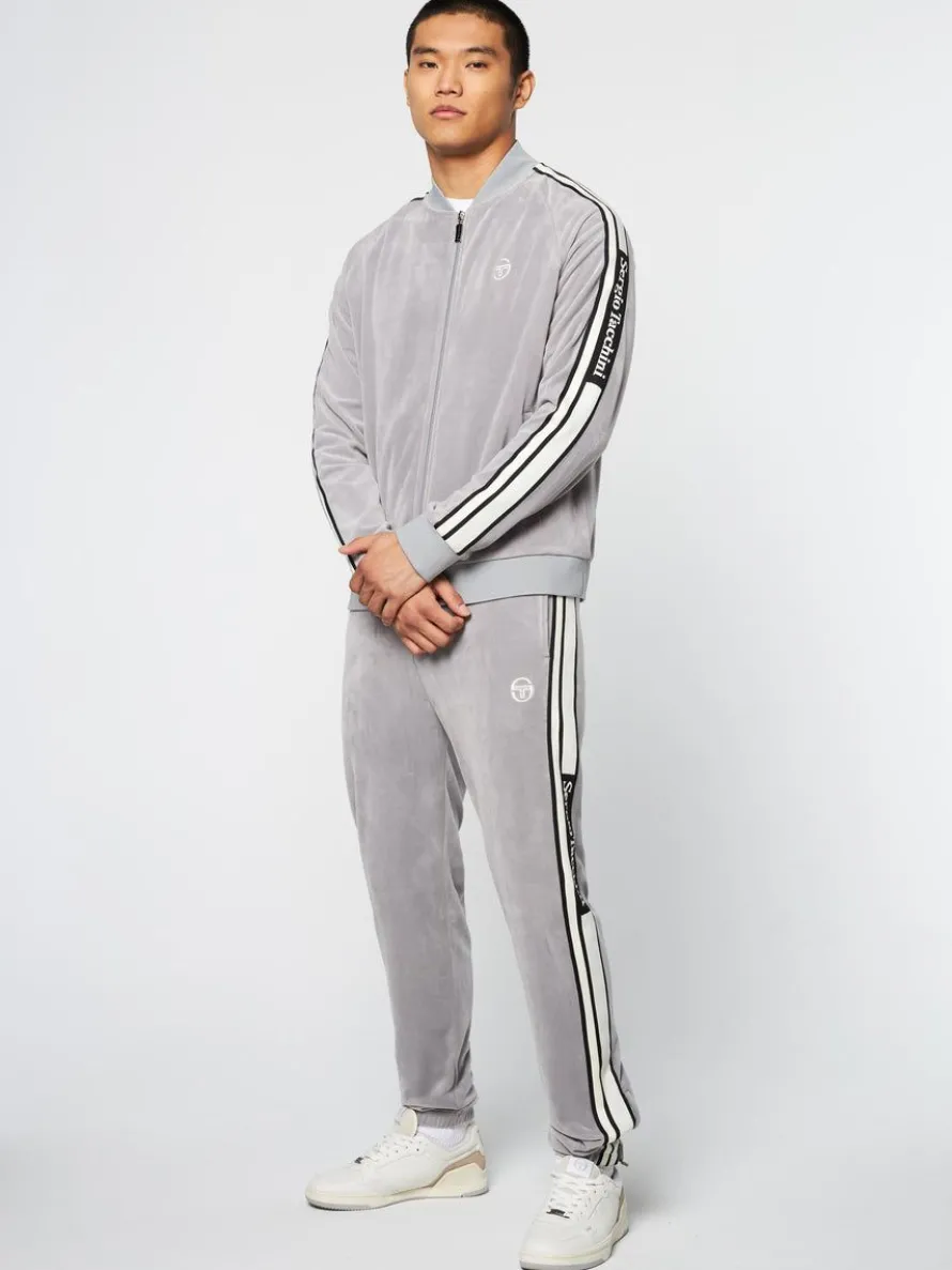 Pereto Velour Track Jacket- Sleet