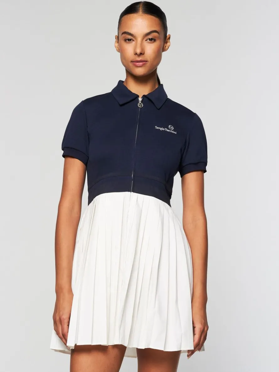 Damarindo Dress- Maritime Blue/ White