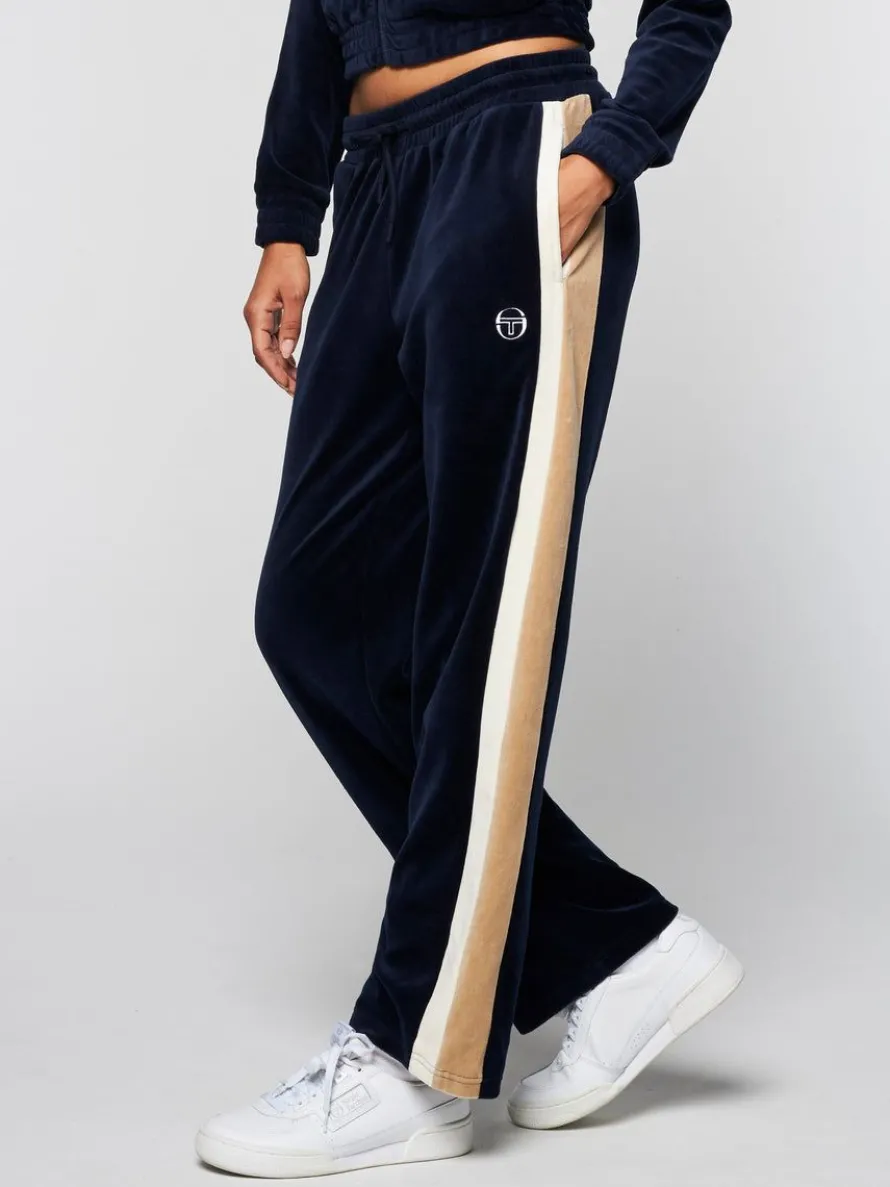 Rosa Velour Track Pant- Maritime Blue