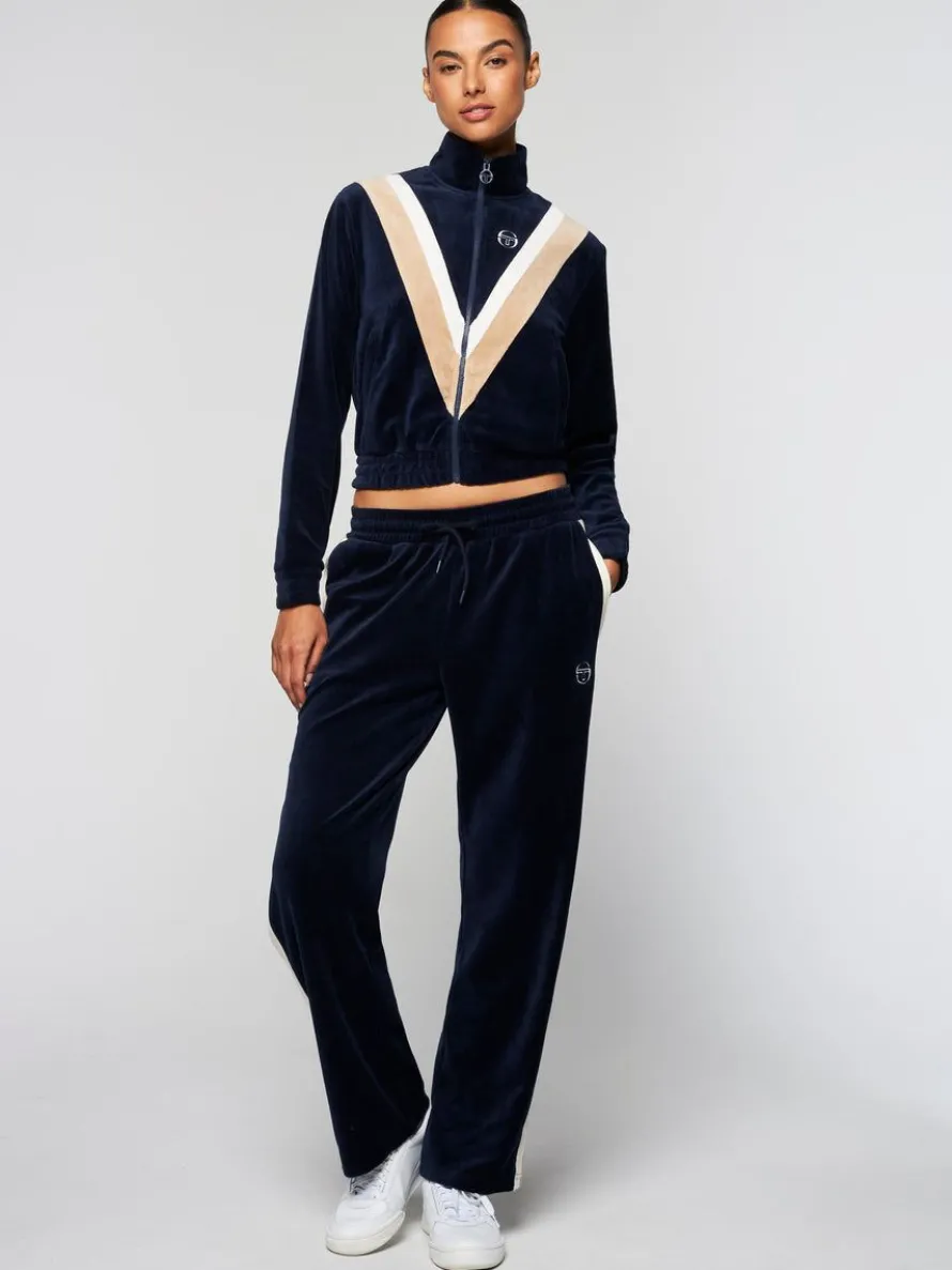 Rosa Velour Track Pant- Maritime Blue