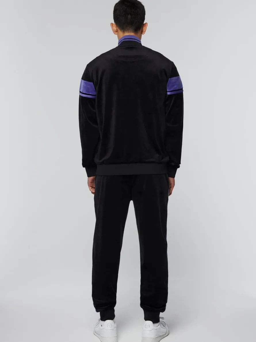 Damarindo Velour Track Jacket- Black/ Liberty