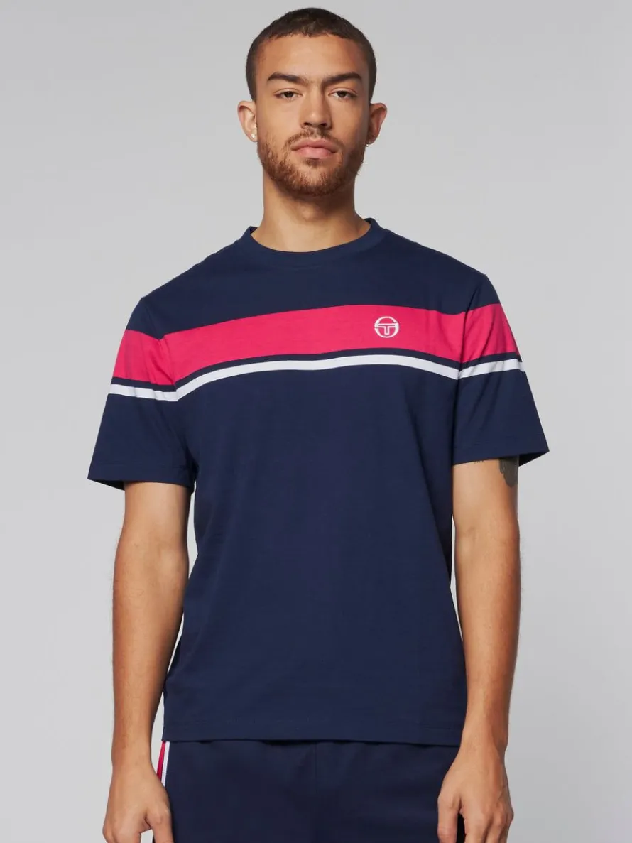 Damarindo T-Shirt- Maritime Blue/ Rasberry