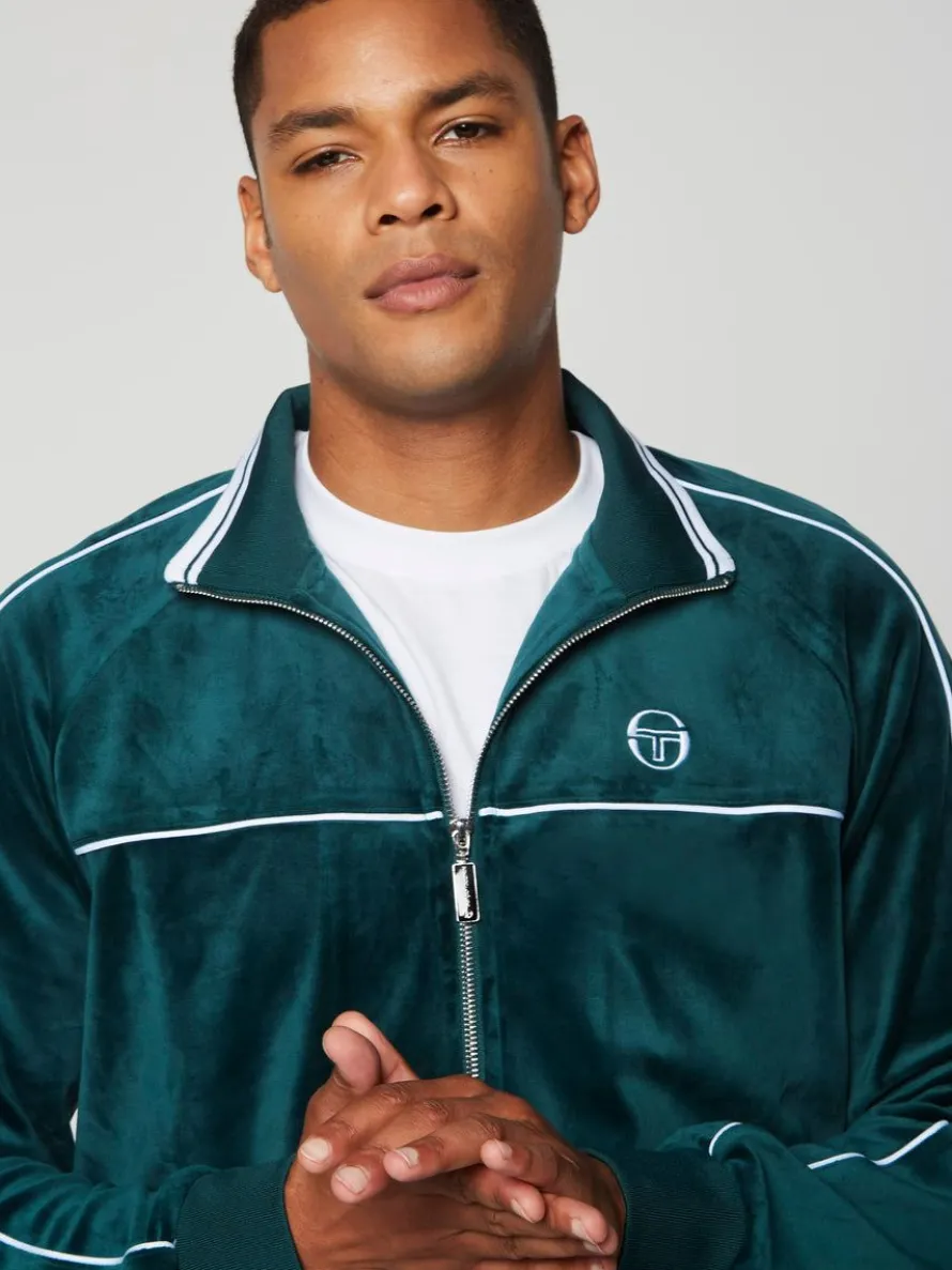 Lioni Velour Track Jacket- Botanical Garden