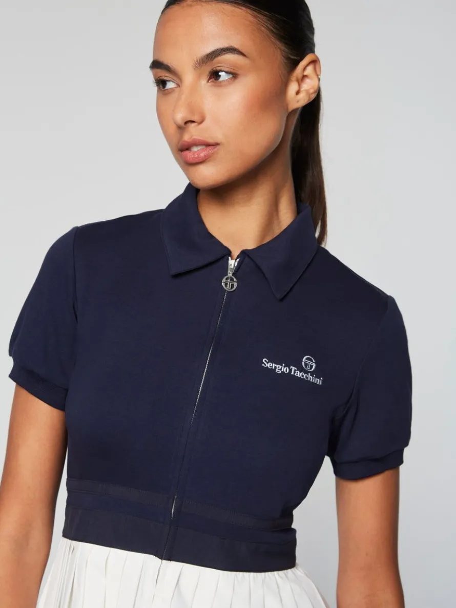 Damarindo Dress- Maritime Blue/ White