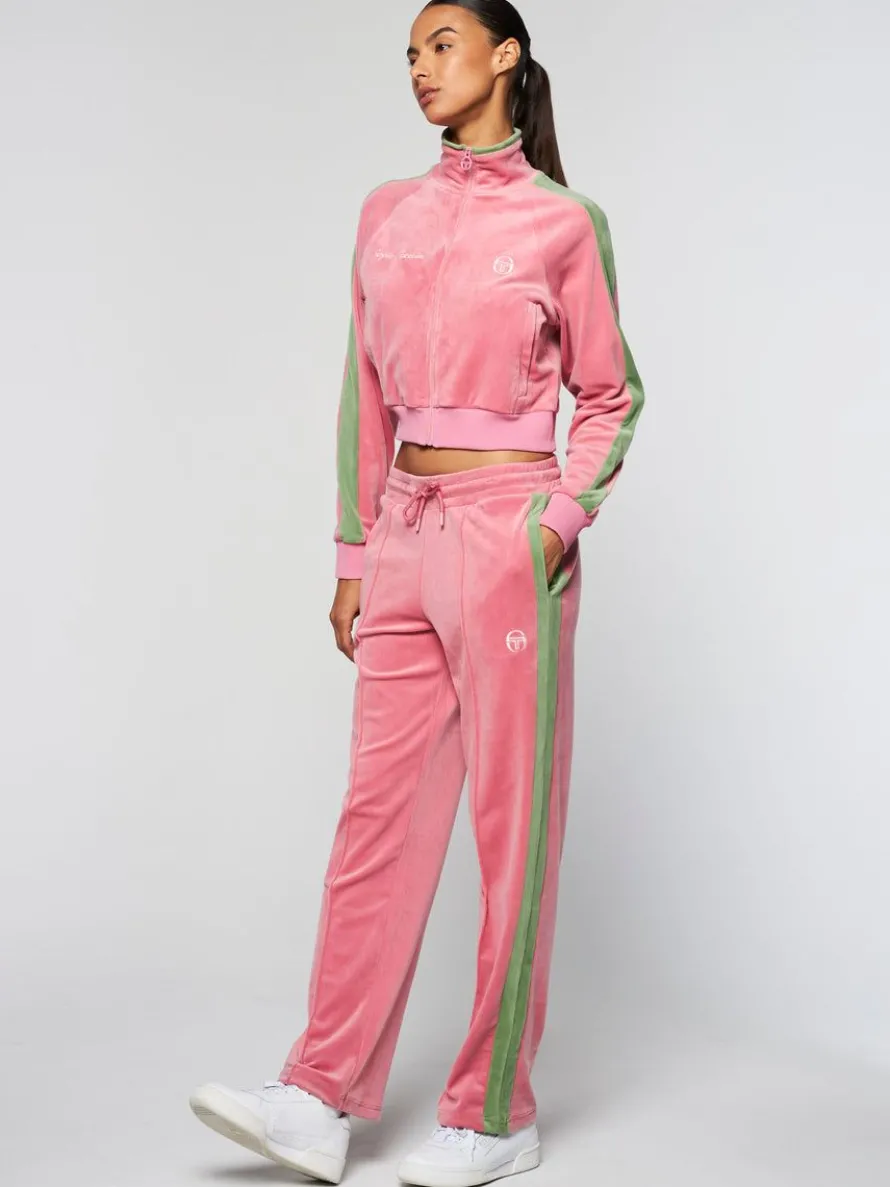 Miss Carlotta Velour Track Jacket- Wild Rose