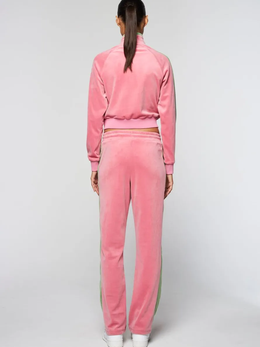 Miss Carlotta Velour Track Jacket- Wild Rose