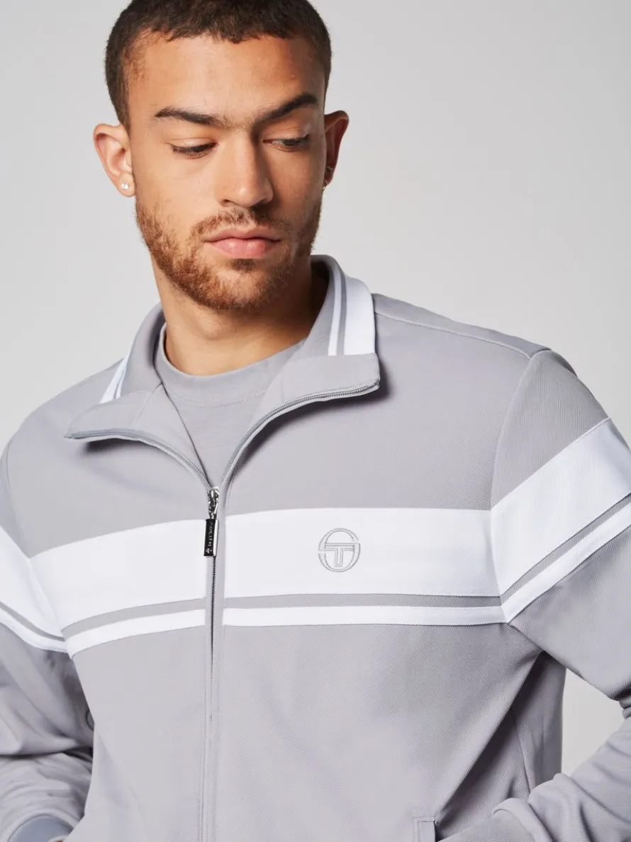 Damarindo Track Jacket- Sleet/ White