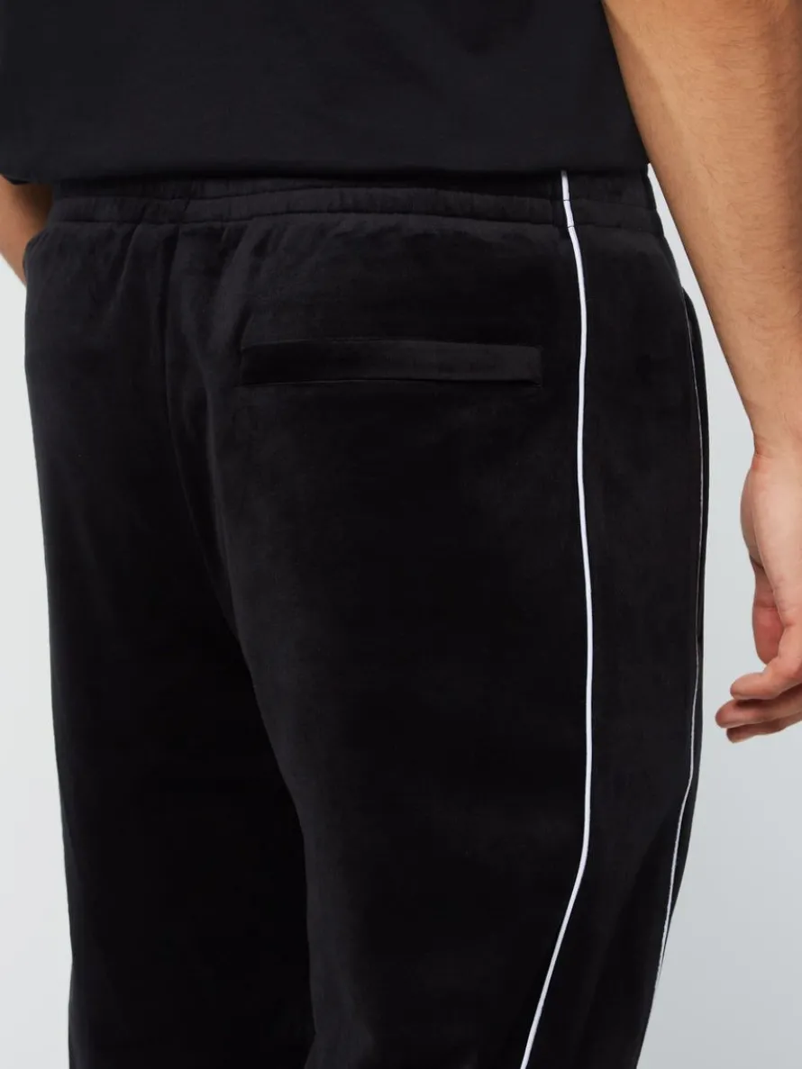Lioni Velour Track Pant- Black Beauty